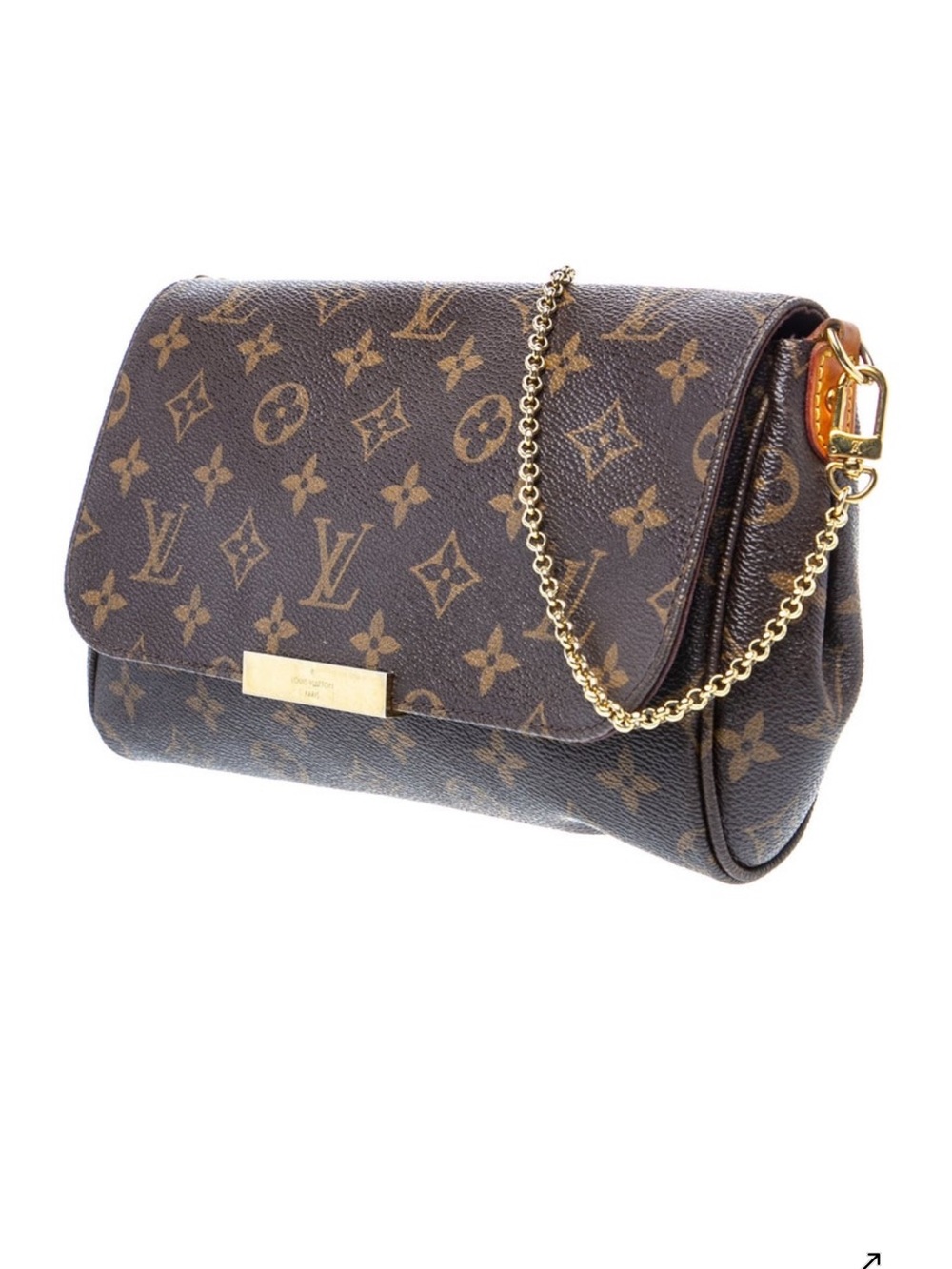 Louis Vuitton Monogram Canvas Chain Clutch in Brown and Gold - Picture 3 of 4